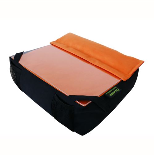 tuchpados-laptoptarto Nagy fehér műszőr babzsákfotel lábtartóval